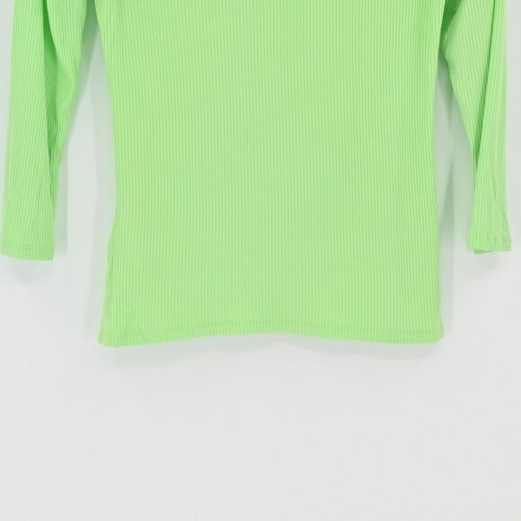 WHISTLES Top Womens Sz 6 Lime Green Fitted Ribbed Knit Square Neck Capsule NEW‎ - Picture 7 of 10